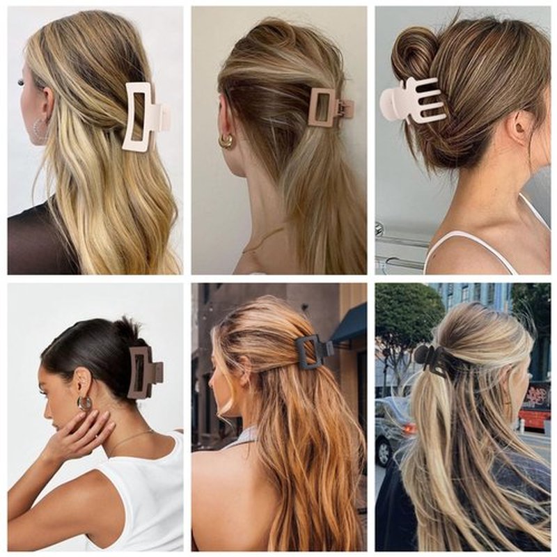 SMKSL 12 Pcs Hair Clips for Women 3 Styles Small Medium Large Claw Clips for Thin Thick Curly Hair, Strong Hold & Non-Slip Clips, Stylish Matte Plastic Hair Accessories Ideal Gifts for Women (Brown)
