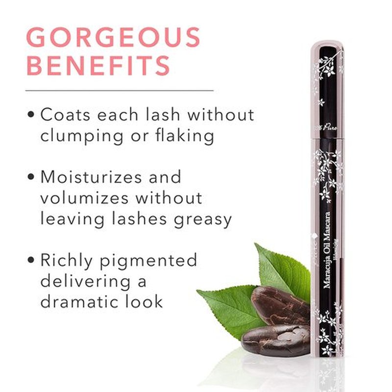 100% PURE Maracuja Oil Mascara - Dramatic Volume & Length, Blackberry Color - 0.35 oz, Vegan Formula