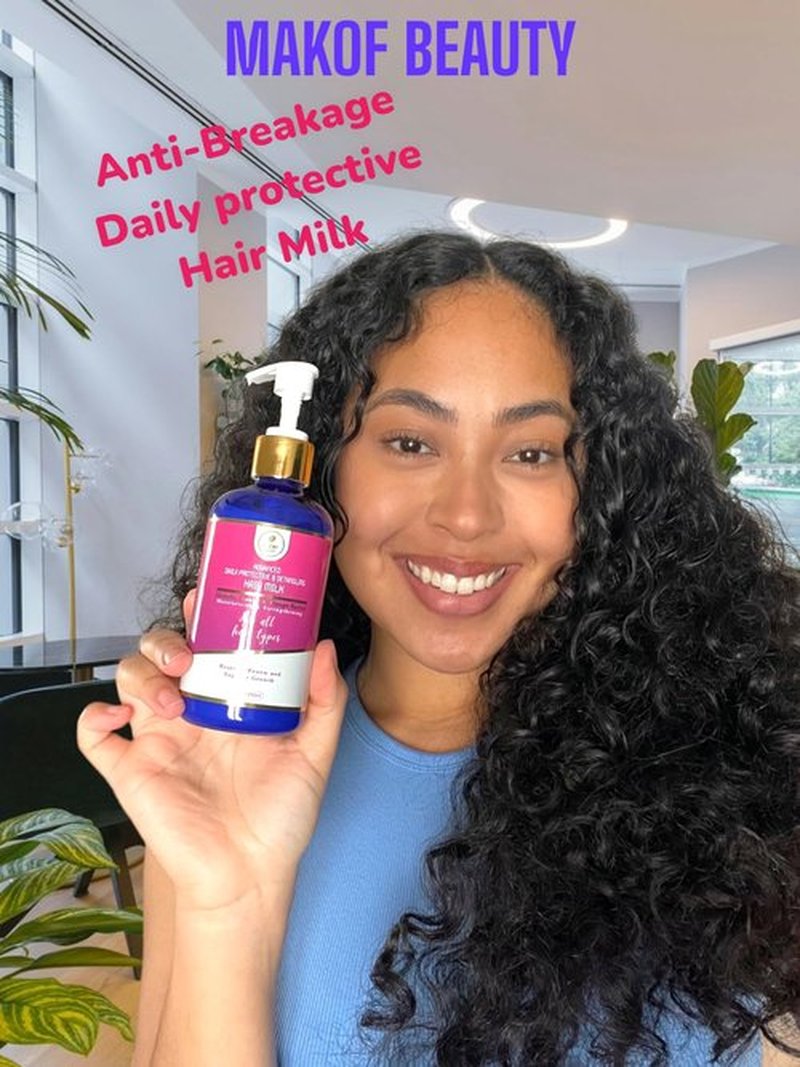 Advanced Daily Protective & Detangling Hair Milk | Nourishing Organic Leave-In Conditioning Repair and Renew Dry and damaged hair. Reduce Breakage and Support Hair Growth. 8 fl oz