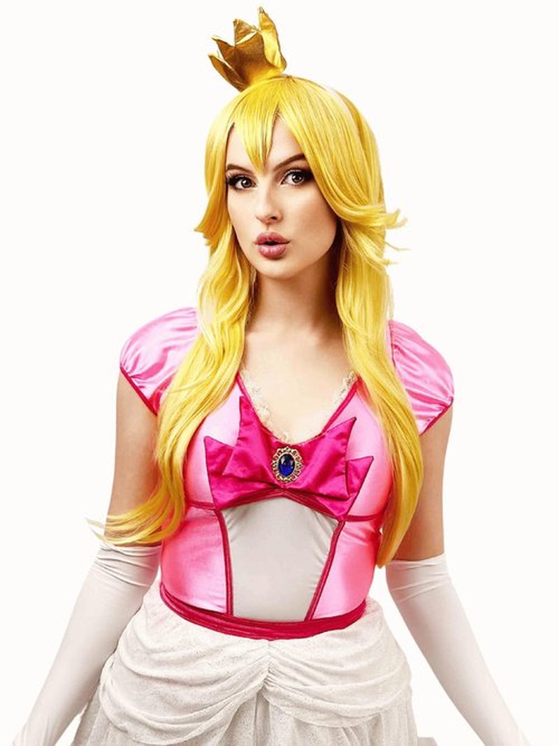 ALLAURA Compatible with Princess Wig Anime CosplayWig | PrincessWig Yellow Blonde Long Wavy Cosplay Wigs SyntheticWig For Girls Yellow Wavy CosplayWig Cosplay For Halloween Party