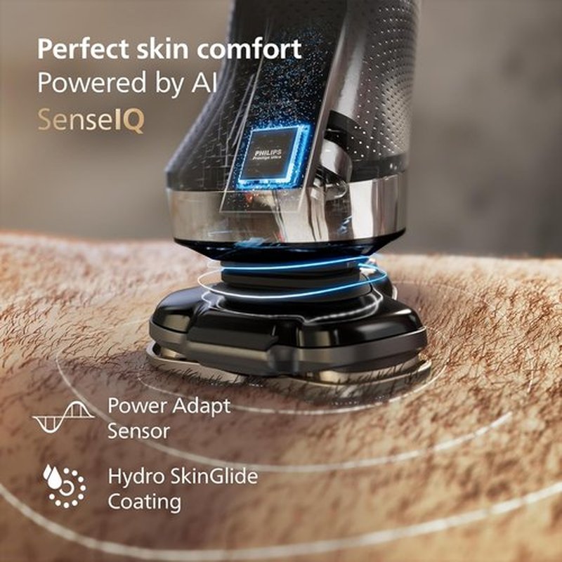 Philips Norelco Electric Shaver i9000 - Wet & Dry, Ink Black, SenseIQ Technology, Triple Lift & Cut System