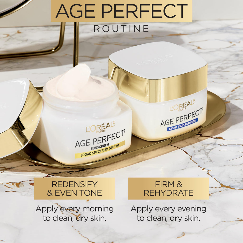 L'Oreal Paris Age Perfect Collagen Expert Anti-Aging,Anti-Wrinkle Night Moisturizer 2.5 oz,(Pack of 2)
