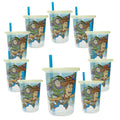 The First Years Take & Toss Toy Story Straw Cups - Spill-Proof Kids Cups with Snap-On Lids and Straws - Portable and Dishwasher Safe - 10 Oz - 10 Count - Ages 18 Months and Up