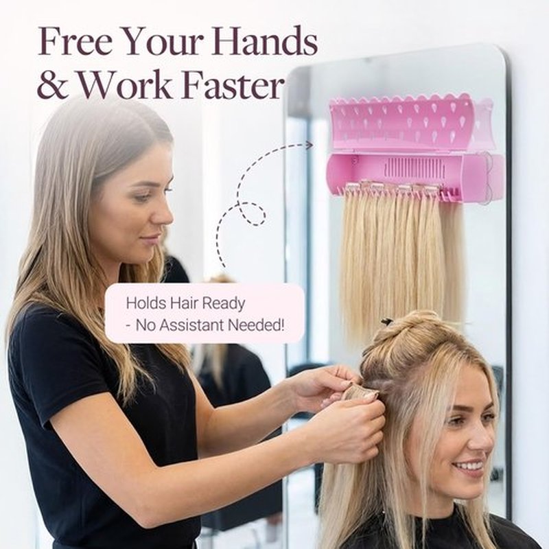 GOOGOO Hair Extension Holder Stand for Styling, 5 Installation Modes With Tool, Pink Hair Extension Holder Designed to Securely Hold Your Extensions for Washing, Styling, Packing and Storing