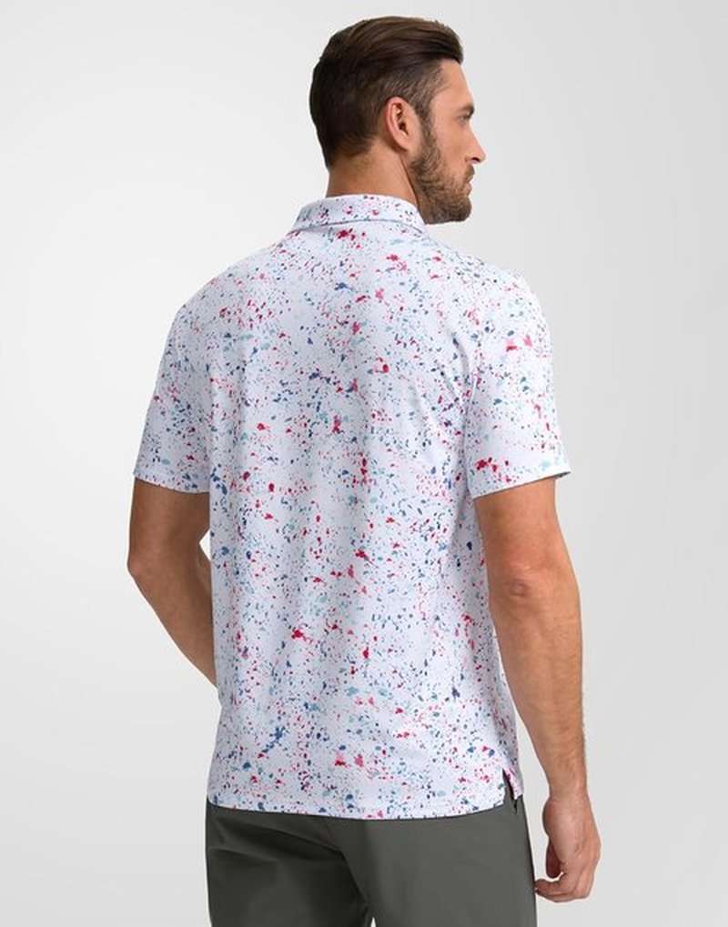 Obla Men's Golf Polo Shirt - Short Sleeve Dry Fit Performance | Moisture-Wicking Casual Print
