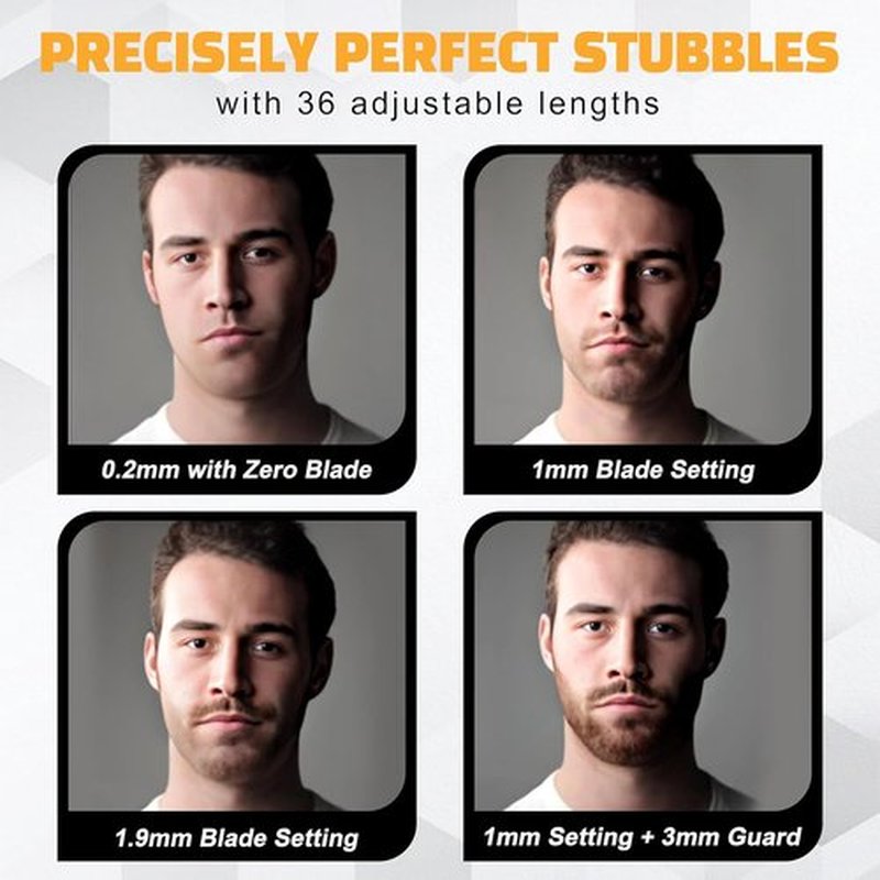 Brio Beardscape V2 Beard Trimmer - Cordless Professional Hair Trimmer with Low Friction Ceramic Blade | 4-Hour Battery Life, Ideal for Beard & Body (Black)