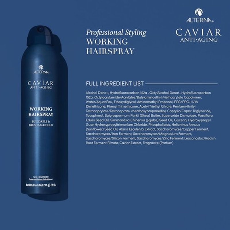 Alterna CAVIAR Anti-Aging Working Hairspray - Buildable Hold & Frizz Control | Sulfate Free Shine