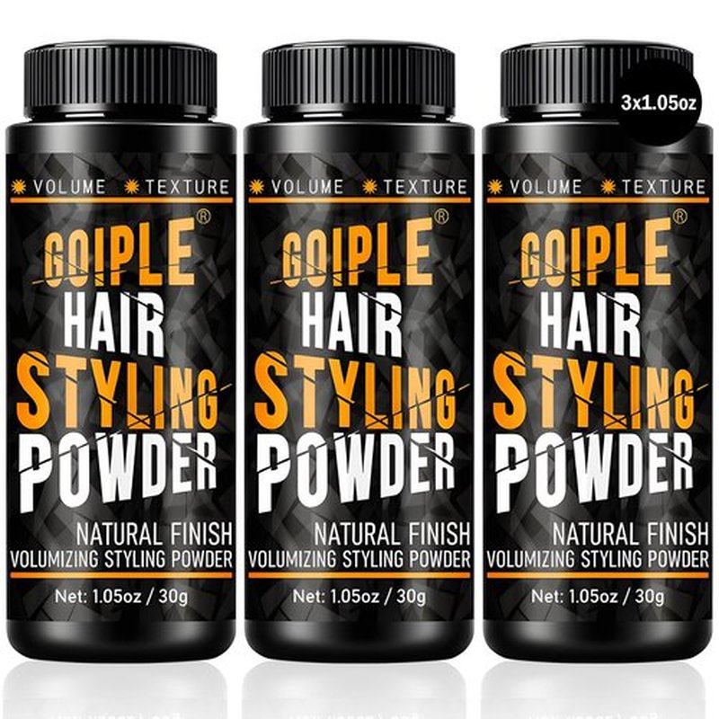 Goiple 3PCS Hair Styling Powder 1.05oz Natural Look Styling for Men Volumizing & Texturizing Powder Flexible Hold Easy to Apply Texture with No Oil/Greasy/Residue