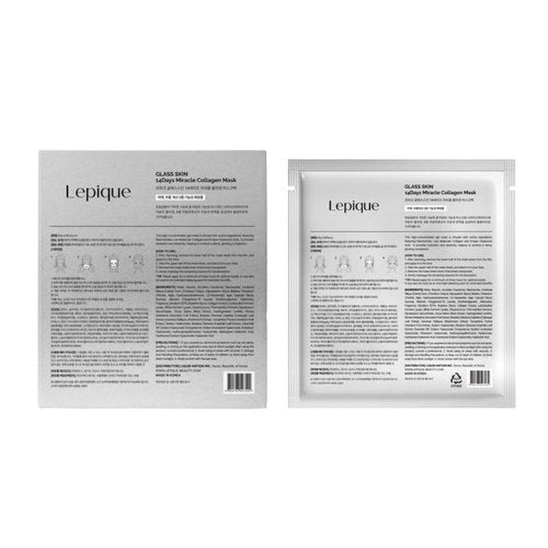 Lepique Luxury Spa-Grade Collagen Overnight Mask 4 Sheets – Korean Premium Overnight Face Mask, Highest Serum Content – Korean Hydrating Sheet Mask with Hyaluronic Acid & Niacinamide for Radiant Skin
