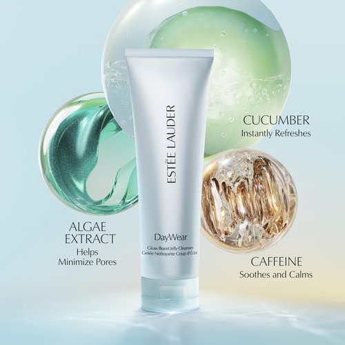 Estée Lauder DayWear Glow Boost Jelly Cleanser | Pore Minimizing Gel Face Wash with Algae Extract, Cucumber, Caffeine, 1.7 Fl Oz