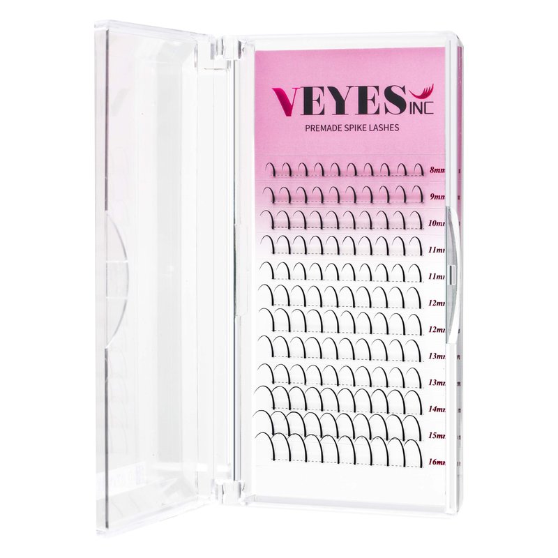 VEYES INC Spikes Lash Extensions, Premium Eyelashes Tray, Professional Supplies for Lash Techs 0.07D Curl 8-16mm Mixed Length Matte Black