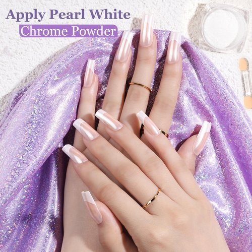 Teenitor French Tip Nails - Long Square Press On Nails, 15 Sizes
