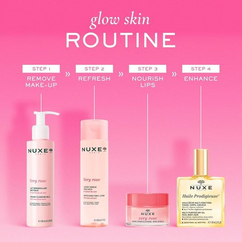 Nuxe Very Rose Creamy Cleansing Milk - Gentle Make-Up Remover with Rose Floral Water | 6.8 Fl Oz