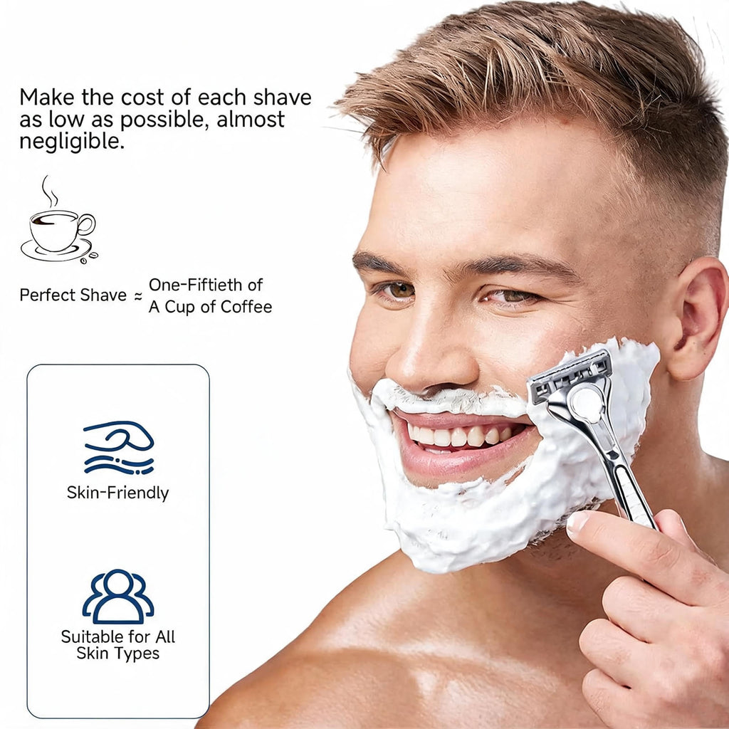60Pcs Double Edge Safety Razor Blades, Platinum Stainless Steel Straight Razor Blades for Men, Precision Shaving for Smooth, Comfortable Close Shaves, Fits Most Double Edge Razors