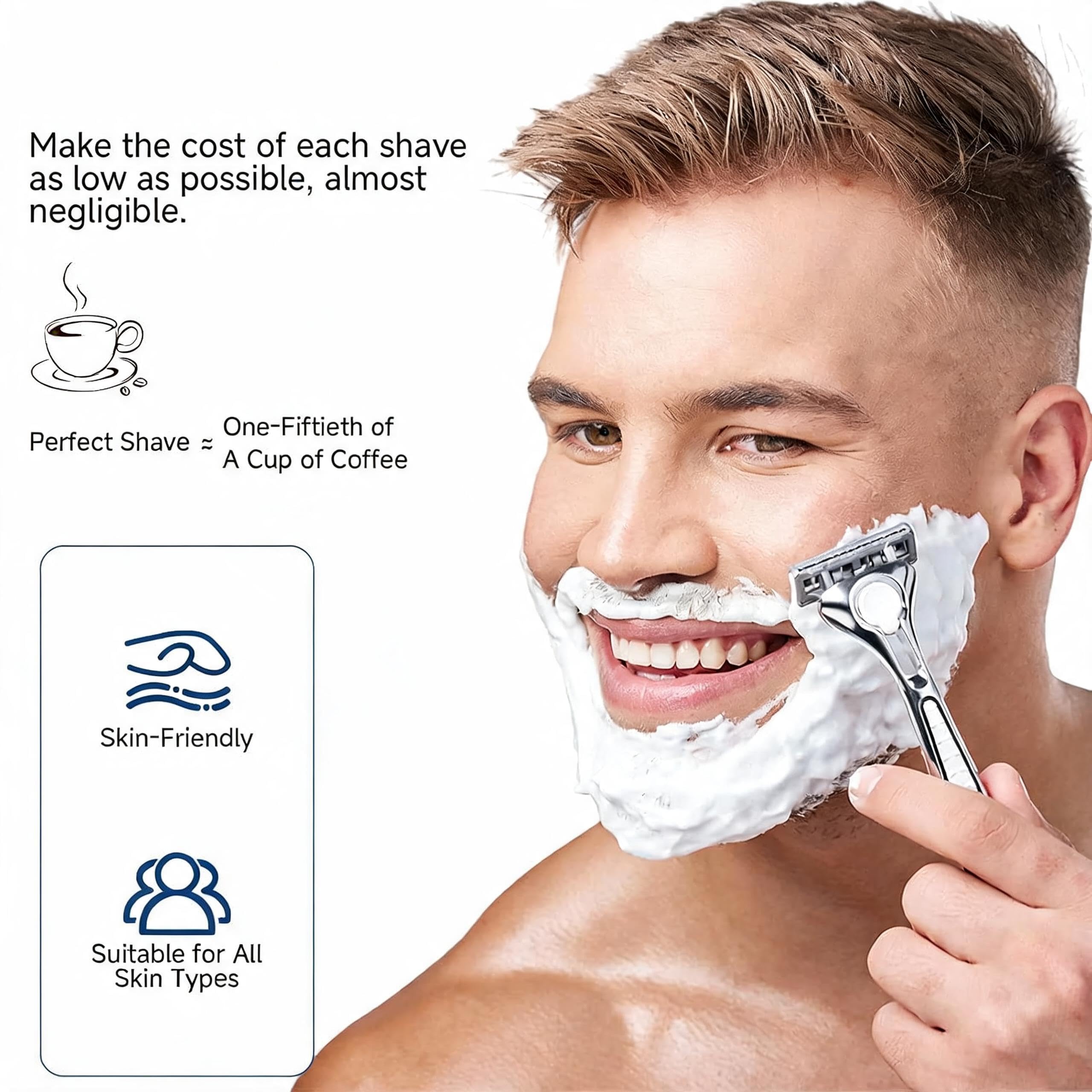 60Pcs Double Edge Safety Razor Blades, Platinum Stainless Steel Straight Razor Blades for Men, Precision Shaving for Smooth, Comfortable Close Shaves, Fits Most Double Edge Razors