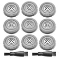 9 Pack Handsome Face Electric Razor Replacement Blades for Handsomeface Replacement Head Handsome Face Shaver, 2 Cleaning Brush
