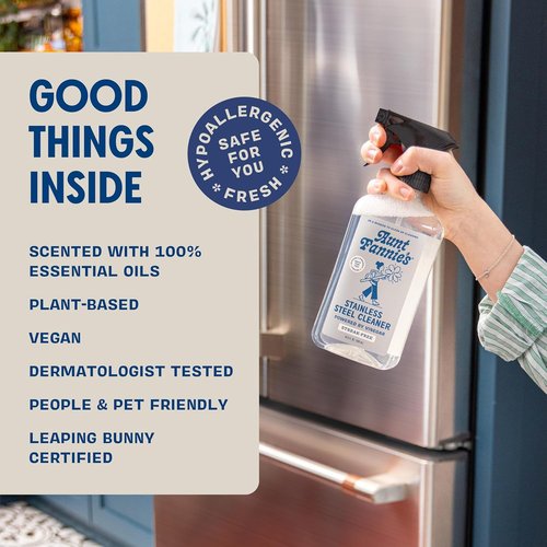 Aunt Fannie's Stainless Steel Cleaner - Vinegar-Powered Fingerprint & Residue Remover | 1 Pack