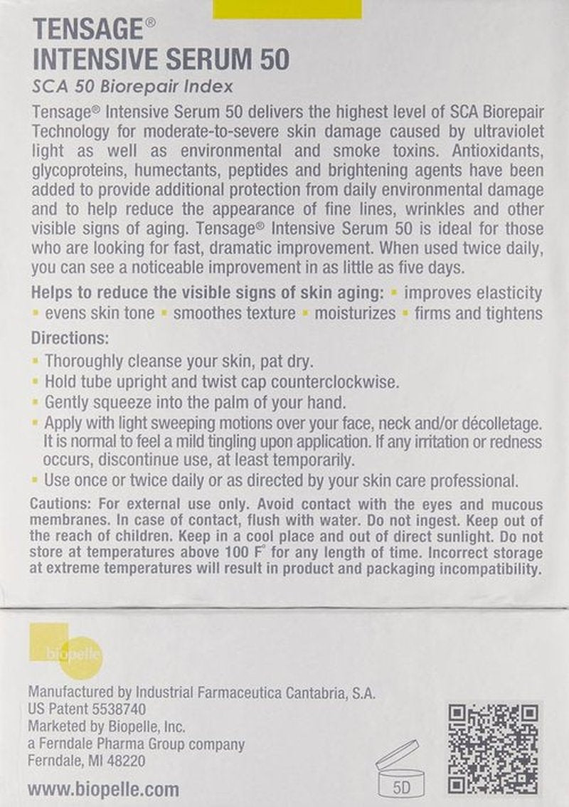 Biopelle Tensage Growth Factor Face Serum - Snail Mucin & Hyaluronic Acid, 50ml, Anti-Aging Formula