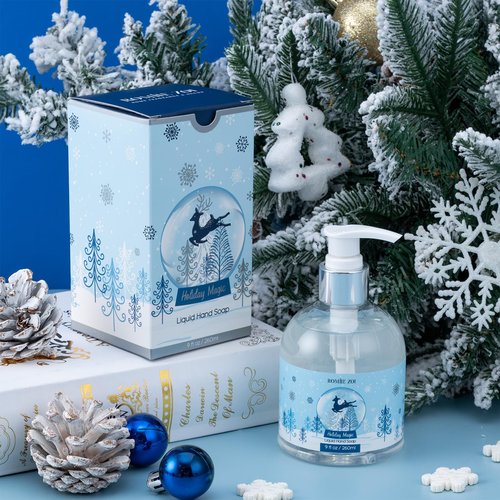 ROMIIE ZOI Christmas Liquid Hand Soap with Gift Box - 260ml/ 9 fl. Oz - Variety Pack of 3（Silent Night，Snowy Christmas,Holiday Magic）
