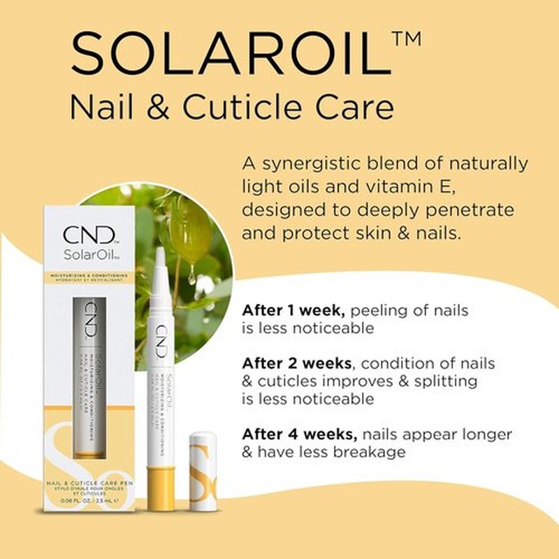 CND SolarOil Cuticle Oil Pen - Keratin Nail Treatment for Healthy Nails | Travel-Sized Convenience