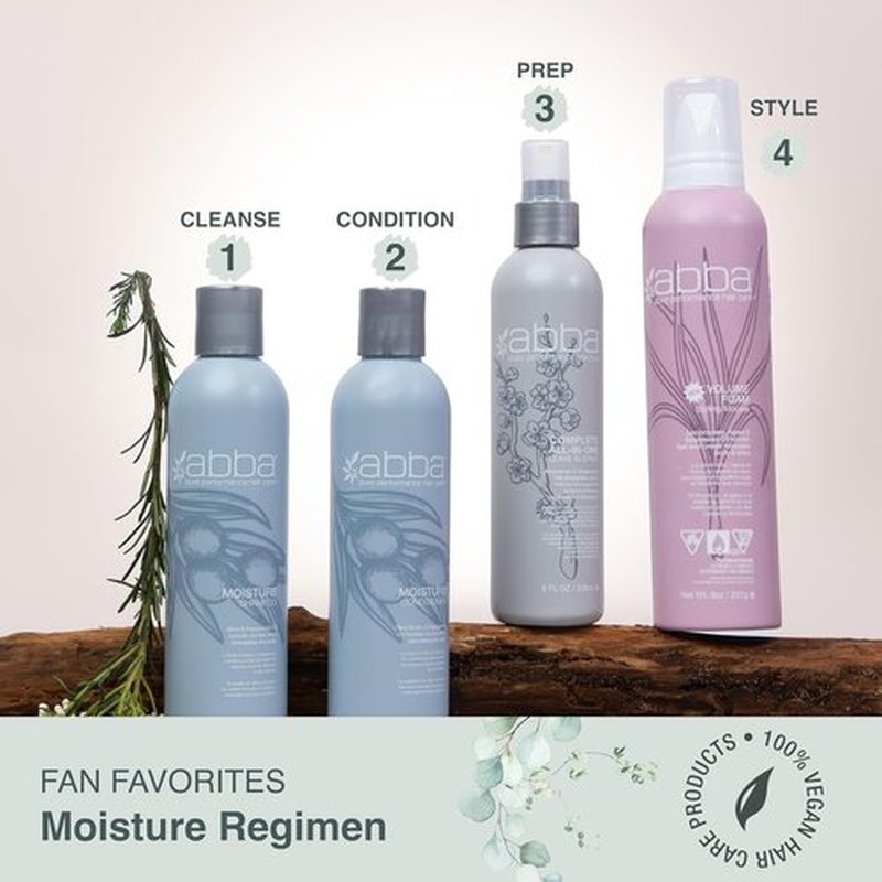 ABBA Pure Moisture Conditioner - Nourishing Olive Butter & Peppermint Oil Formula
