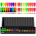 MTSSII Gel Nail Polish Set Glow in Dark Gel Polish 18PCS Gel Nail Polish Kit Fluorescent Glow in the Dark Effect Soak Off Pink Blue Green Nail Gel Polish Gifts for Women 7ml 0.24fl oz