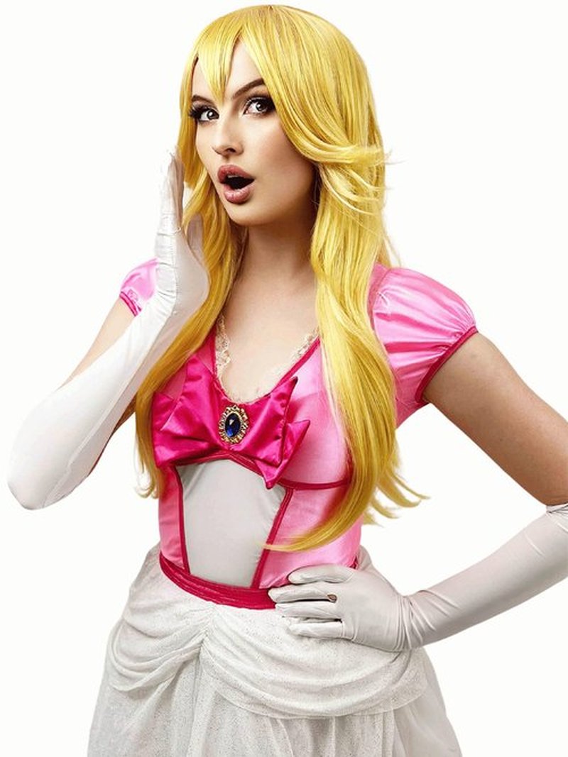 ALLAURA Compatible with Princess Wig Anime CosplayWig | PrincessWig Yellow Blonde Long Wavy Cosplay Wigs SyntheticWig For Girls Yellow Wavy CosplayWig Cosplay For Halloween Party