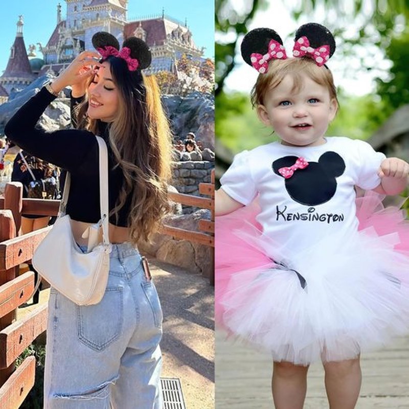 Ayesha Mouse Ears Hair Clips Mouse Ears for Toddler Girls Pink Mouse Bows Barrettes Hair Accessories for Baby Girls Toddler Kids Costume Party 4PCS