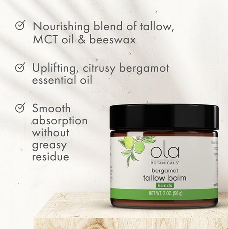 Dr. Mercola Ola Tallow Balm, Hands, Bergamot