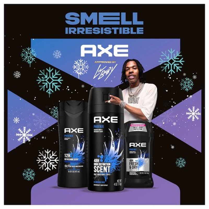 AXE Phoenix Fresh Gift Set for Men Body Wash, Spray & Antiperspirant, 48H Protection, Crushed Mint & Rosemary Scent (3 Piece Set)