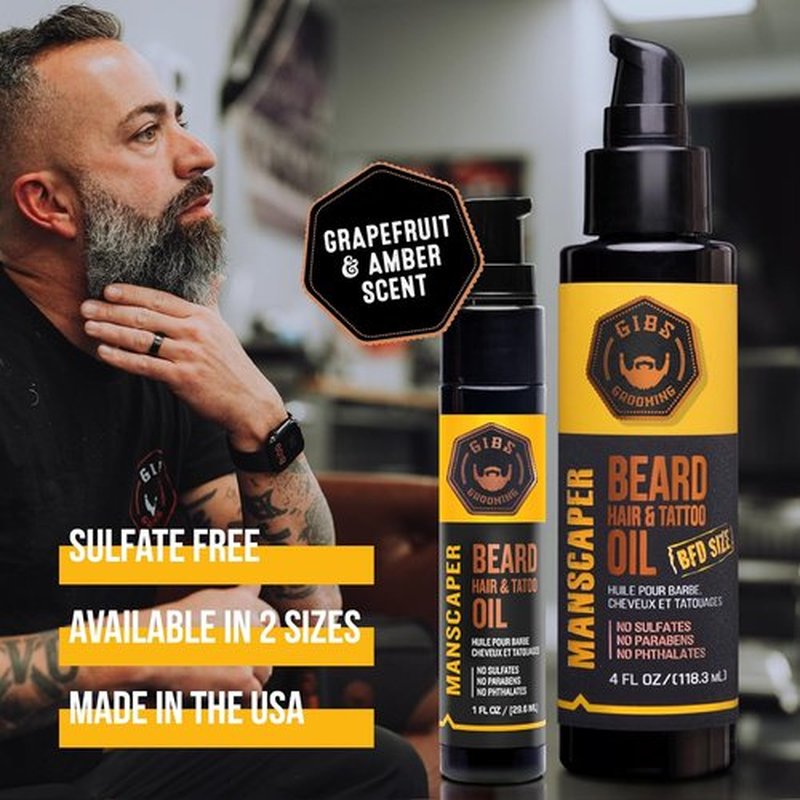 GIBS Beard Oil - Softens & Strengthens Beard Growth, Moisturizes Skin | Available in 4 Scents & 2 Sizes