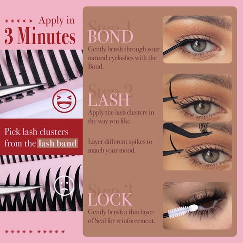 CORUSCATE Lash Clusters with Spikes Ultra Long 12-22mm Lash Spikes 7-9mm Bottom Lashes Supply Cluster Eyelash Extensions For Pros Multi-Eye Lash Styles DIY Eyelashes for Manga/Spiky/Mega Look