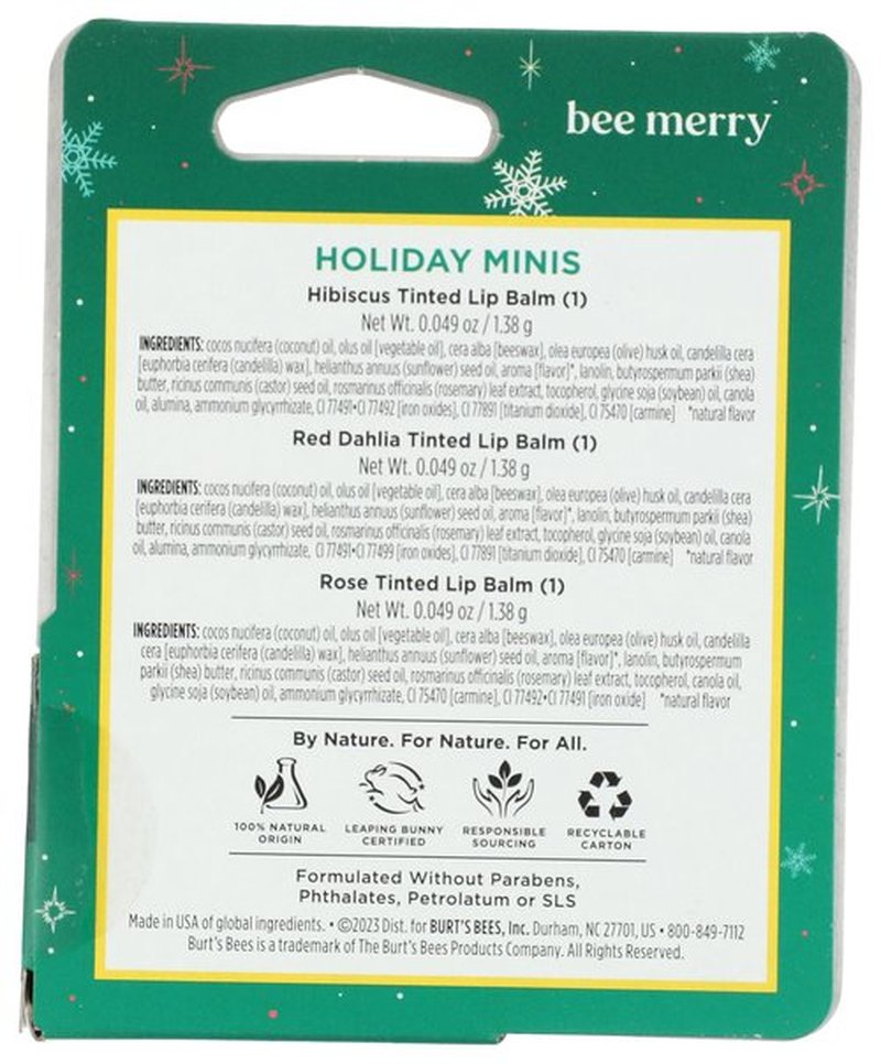 BURTS BEES Holiday Minis Lip Balm 3 Count, 1 EA