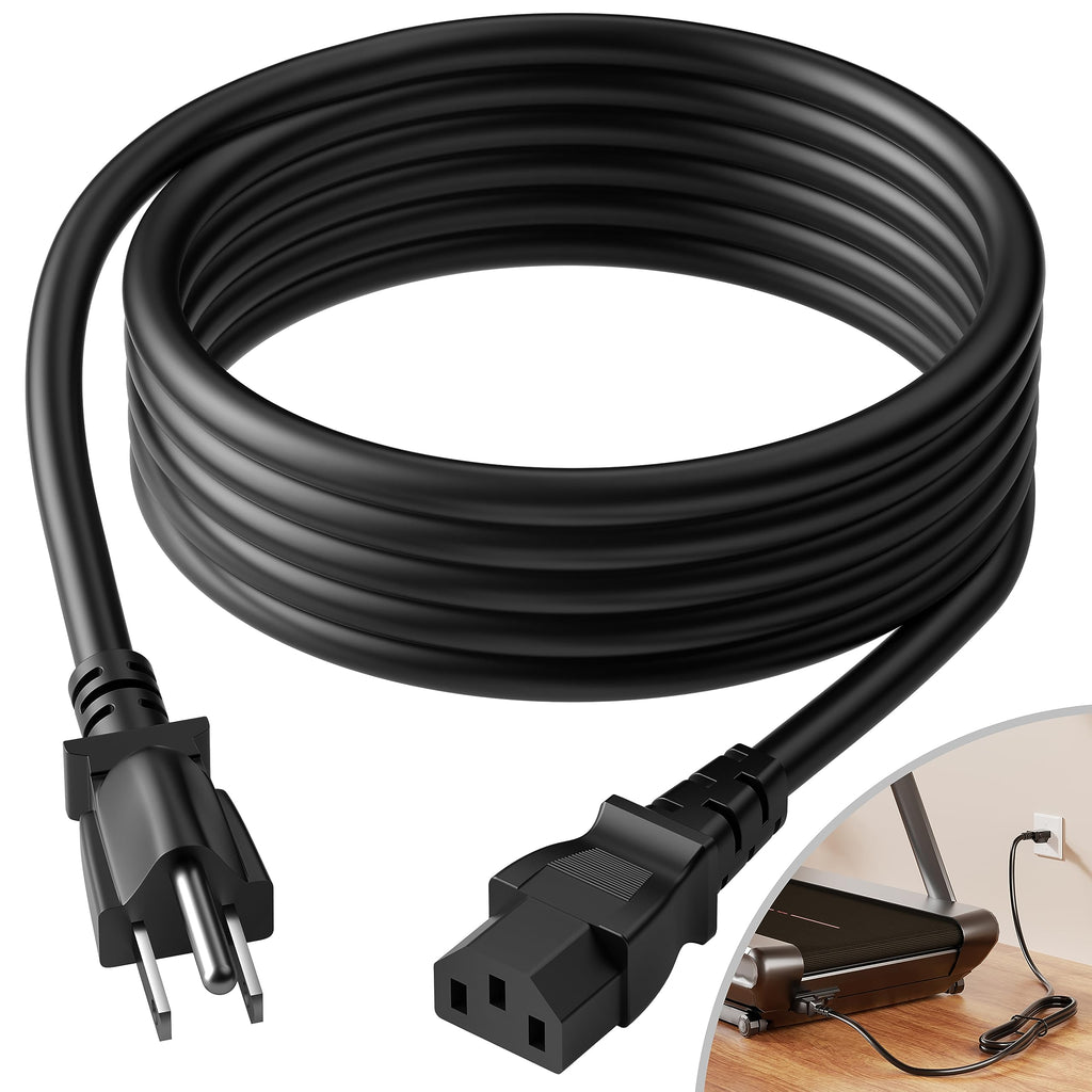 Power Cord Replacement for Treadmills and Computers, Extra Long 8 Feet Cord Compatible with Peloton Tread and Superfit Treadmill, 14 AWG Heavy Duty AC Power Supply Cable, Universal 3 Prong
