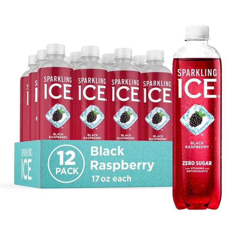 Sparkling Ice Black Raspberry Sparkling Water - Zero Sugar, Low Calorie, 17 Fl Oz Bottles (Pack of 12)