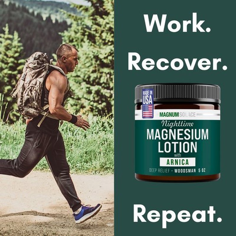 Nighttime Magnesium Lotion with Arnica – Soothing Relief & Relaxation, Highly Concentrated Magnesium for Muscles & Joints – Apply to Legs or Feet Before Bed – Skin-Friendly