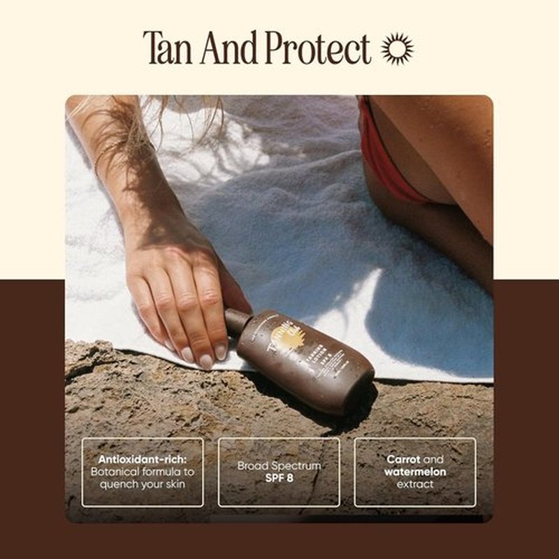 Tanning Club Tanning Lotion SPF 8 - Hydrating Formula with Beta-Carotene & Aloe - 150 ml