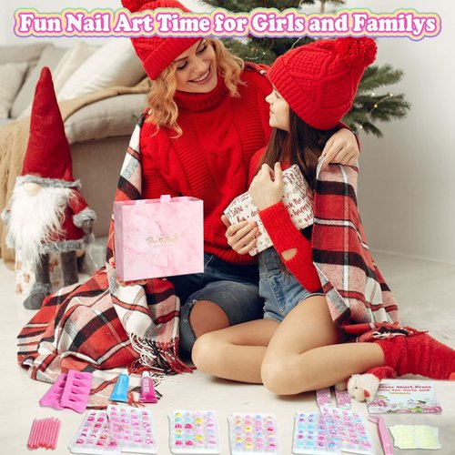 144 Pcs Press on Nails for Kids 10-12, Fake Nails for Girls with Glue & Sticky Tabs, Short Kids Glue on Nails with Cute Designs, Nails Art Gift Set for Girls, Teens & Women