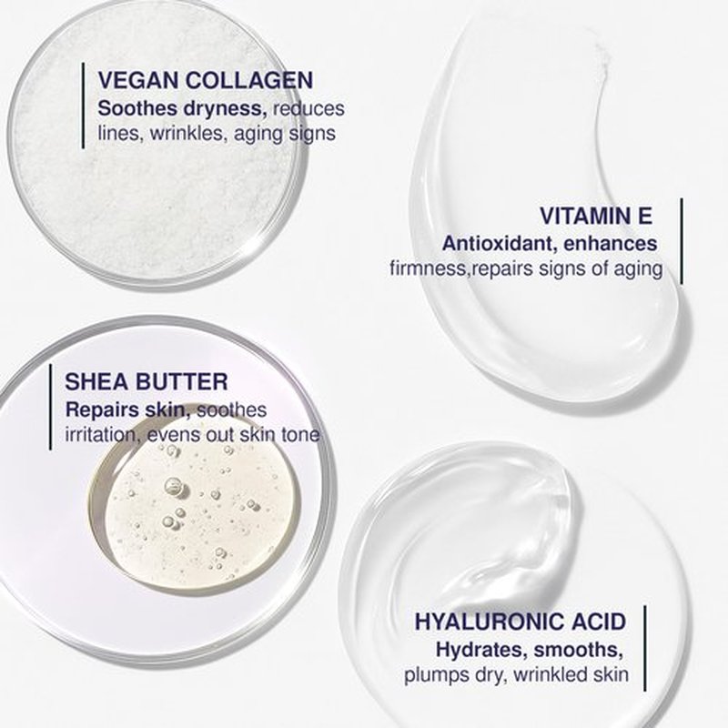 Clear Visage Collagen & Vitamin E Face Moisturizer - Dermatologist Tested, Anti Aging, Korean Skin Care - Hydrates, Strengthens Moisture Barrier, Smooth Makeup - Vegan, Clean Beauty - 1.69 Fl Oz