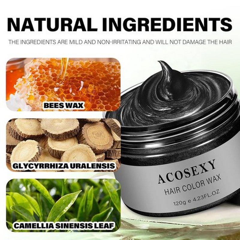 Skiennix Temporary Hair Color Wax - Black Hair Dye for Kids | Perfect for Halloween & Cosplay (120g)