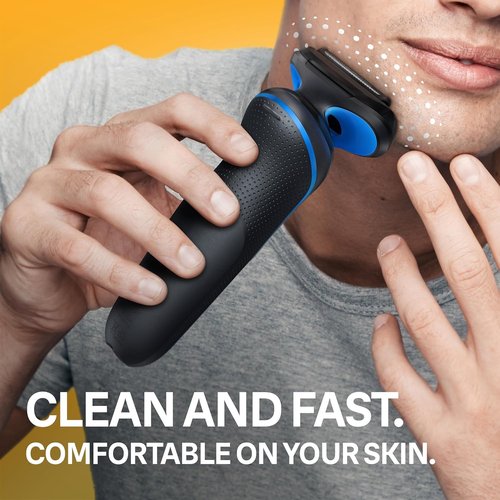 Braun Electric Shaver - Series 5 5120s | Wet & Dry Shaving, Turbo Mode, Beard Trimmer, Blue