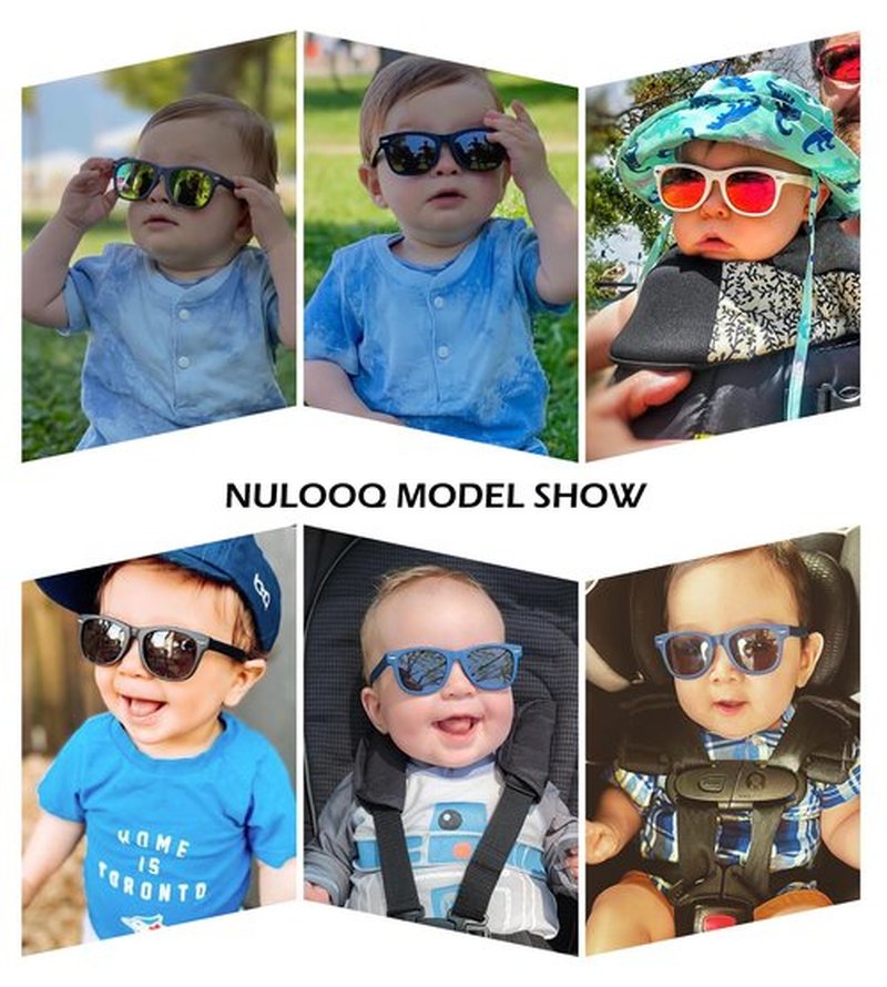 Polarized Baby Sunglasses with Strap - Unbreakable Flexible Infant Sunglasses for Toddlers Age 0-24 Months (Balck/Gray + Black/Blue + Black/Green) - 3 Pack