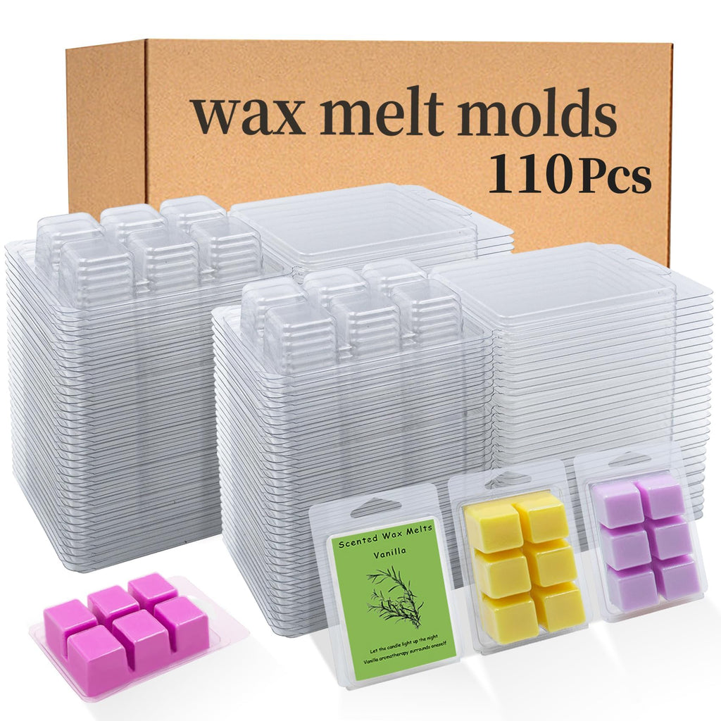 PCREGPAE Thickened Wax Melt Molds Containers Clamshells Packaging for Wax Melts,Wax Tart Packaging for Enterprises or Households,Wax Seal Mold,Scentsy Wax Melts,Soy Wax,Wax Melt Warmer (110pcs)
