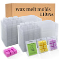 PCREGPAE Thickened Wax Melt Molds Containers Clamshells Packaging for Wax Melts,Wax Tart Packaging for Enterprises or Households,Wax Seal Mold,Scentsy Wax Melts,Soy Wax,Wax Melt Warmer (110pcs)