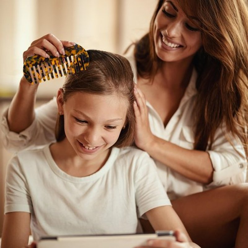 Hair Detangling Comb, 2 Pack Large Cellulose Acetate Wide Tooth Comb for Wet and Dry, Women's Thick Curly Wavy Hair (Beige, Tortoise Shell)