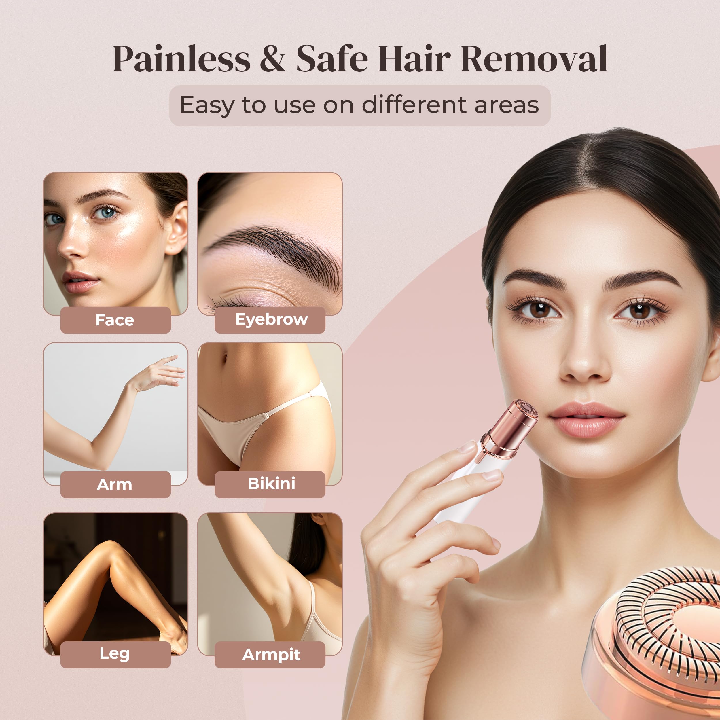 Gen 2 Replacement Heads for Finishing Touch Flawless Facial Hair Removal for Women, Also fits Profeir innobeaut gurelax EVIEY KRADAA VISOFO bikurpia Hair Remover Razor Generation 2 (Set of 4)