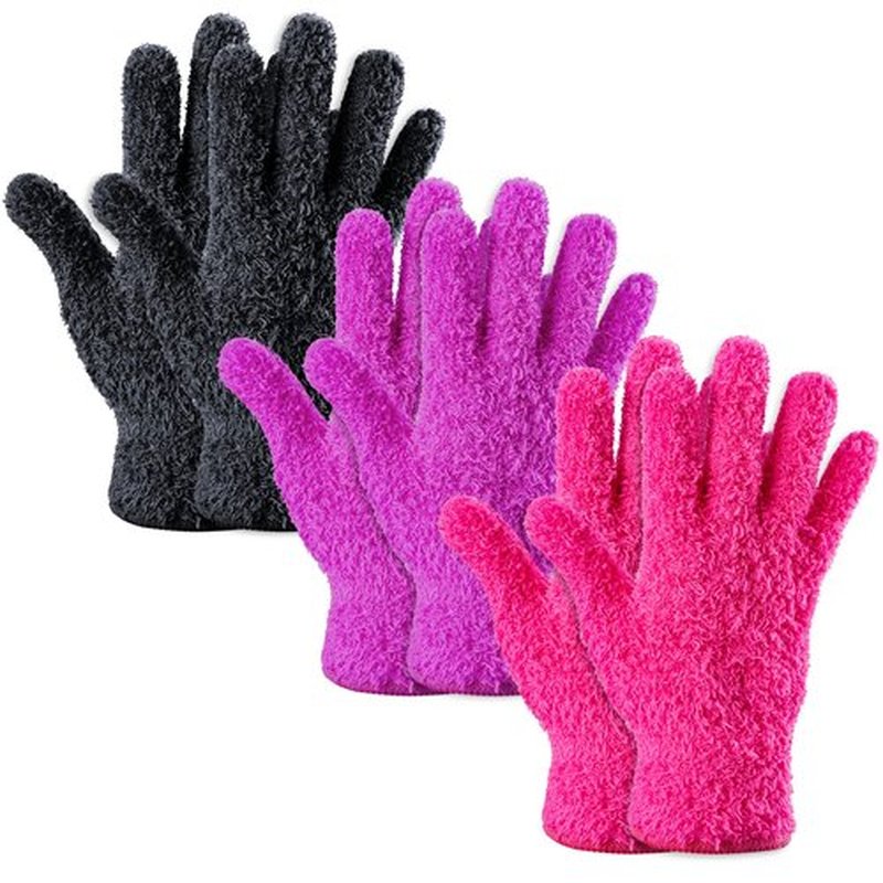 Aphlos 3 Pairs Reusable Microfiber Hair Dye Gloves for Hair Coloring & Cleaning - Protects Hands, Prevents Damage to Fragile Hair, Ensures Efficient Dye Application, Machine Washable Eco-Friendly Use