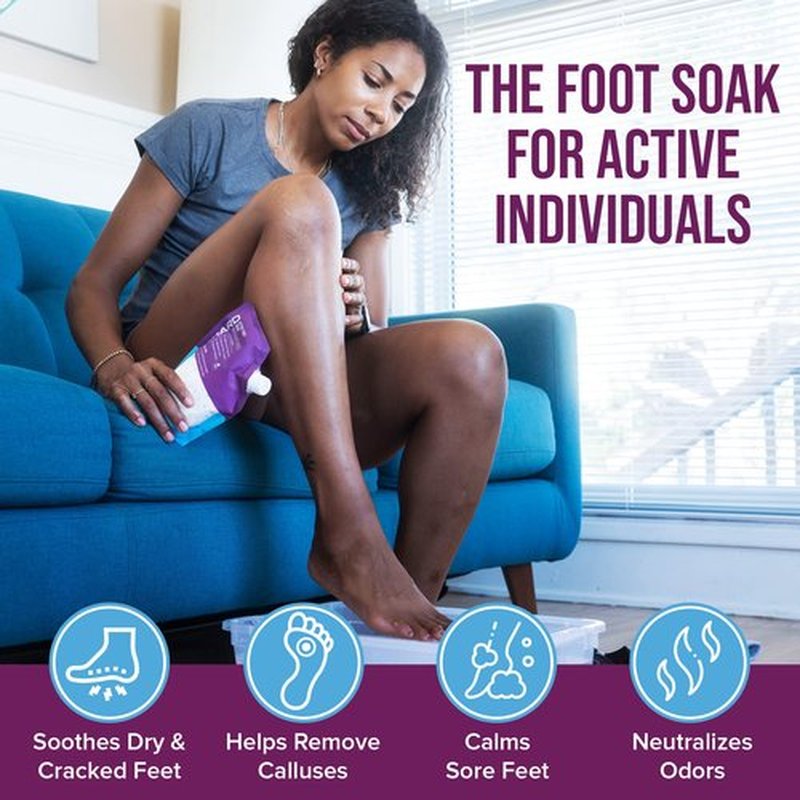 Active Foot Soak Salts – Epsom Salt with Tea Tree & Menthol, Pedicure Soak for Dry, Cracked Feet – Detox Soaking Salts for Relaxing Spa Treatment