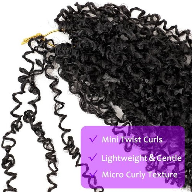 Aeyab Yanky Twist Crochet Hair for Black Women 8 Inch Mini Twist 8 Packs Crochet Braids Hair Spring Twist Hair Pre-Looped Synthetic Hair Extensions (1B)