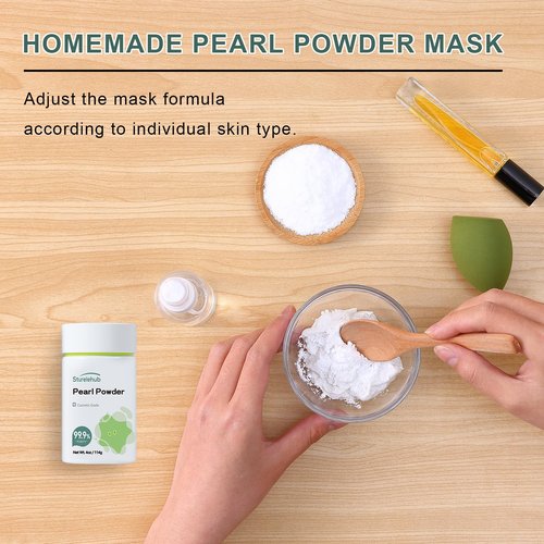 Sturelehub Pearl Powder Organic, for Face, 4OZ / 114g 99.9% Purity, Cosmetic Grade, For DIY Mask, Cream And Lotion, Organic Pearl Powder For Homemade Cosmetics